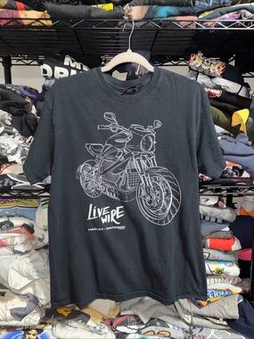 Harley DavidsonY2K Men's Small Black Live Wire 2020 Motorcycle Biker Hog Shirt